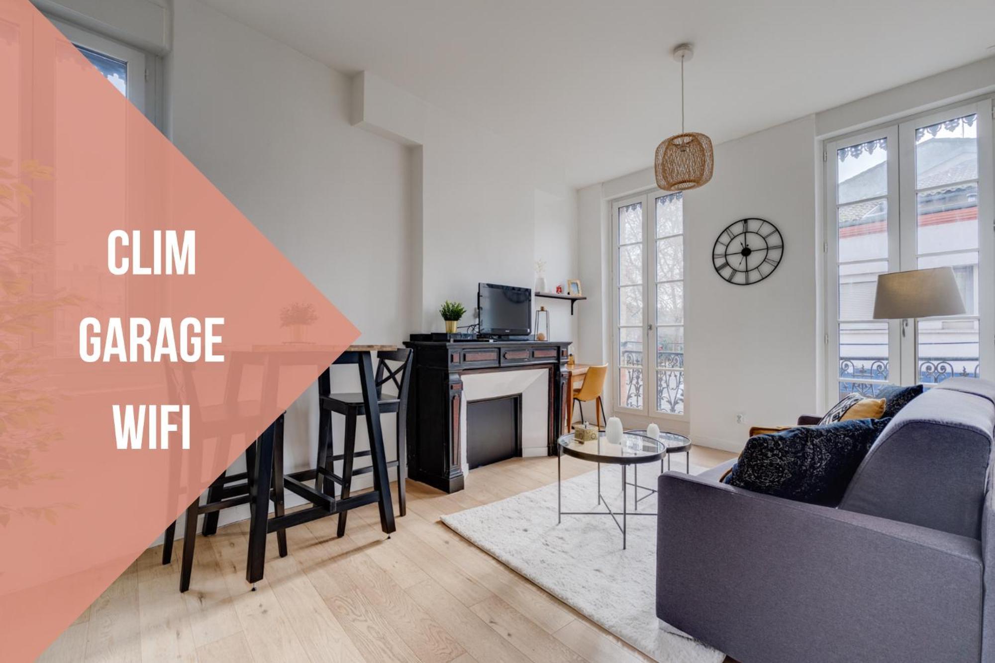 Studio Chic Et Lumineux, Garage, Wifi, Clim Toulouse Exteriör bild